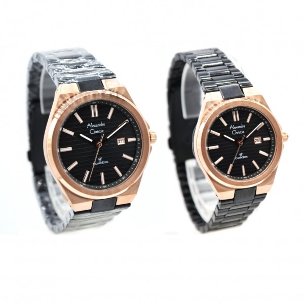 Alexandre Christie AC 8563 Rosegold Black Couple